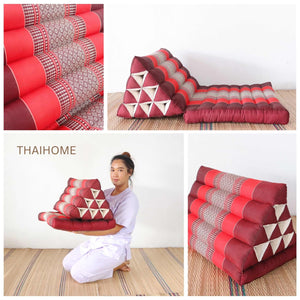 NA VI DA - Thai Triangle Cushion (1 Fold - Dark Red)