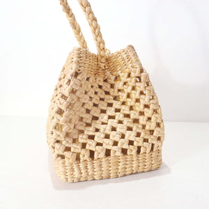 Tanid – handgewebte Strohtasche mit oberem Griff