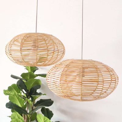 Rattan bamboo pendant light
