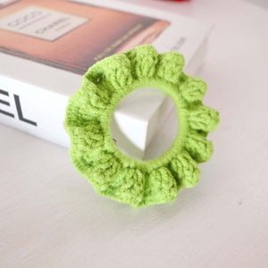 Green Layer - HAND CROCHET SCRUNCHIES