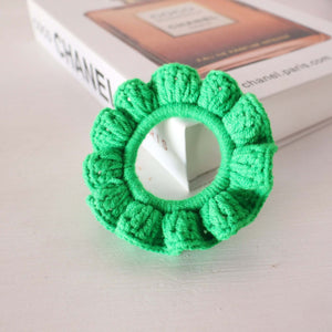 Green Layer - HAND CROCHET SCRUNCHIES