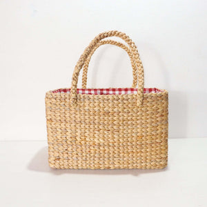 3 Size Straw Basket Bag -  Red