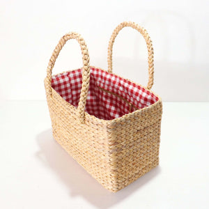 3 Size Straw Basket Bag -  Red
