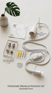 White Plug-In Pendant Light Kit with Switch (US, UK, EU & AU Plugs)