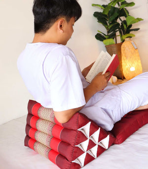 NA VI DA - Thai Triangle Cushion (1 Fold - Dark Red)