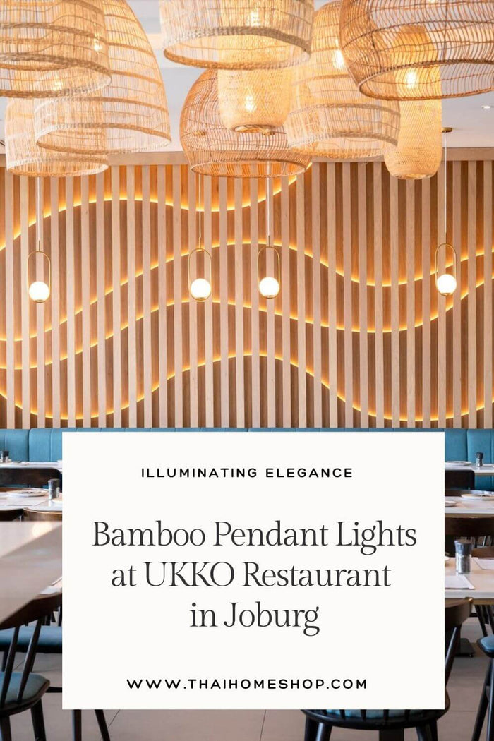 Elegancia iluminadora: luces colgantes de bambú en el restaurante UKKO de Johannesburgo