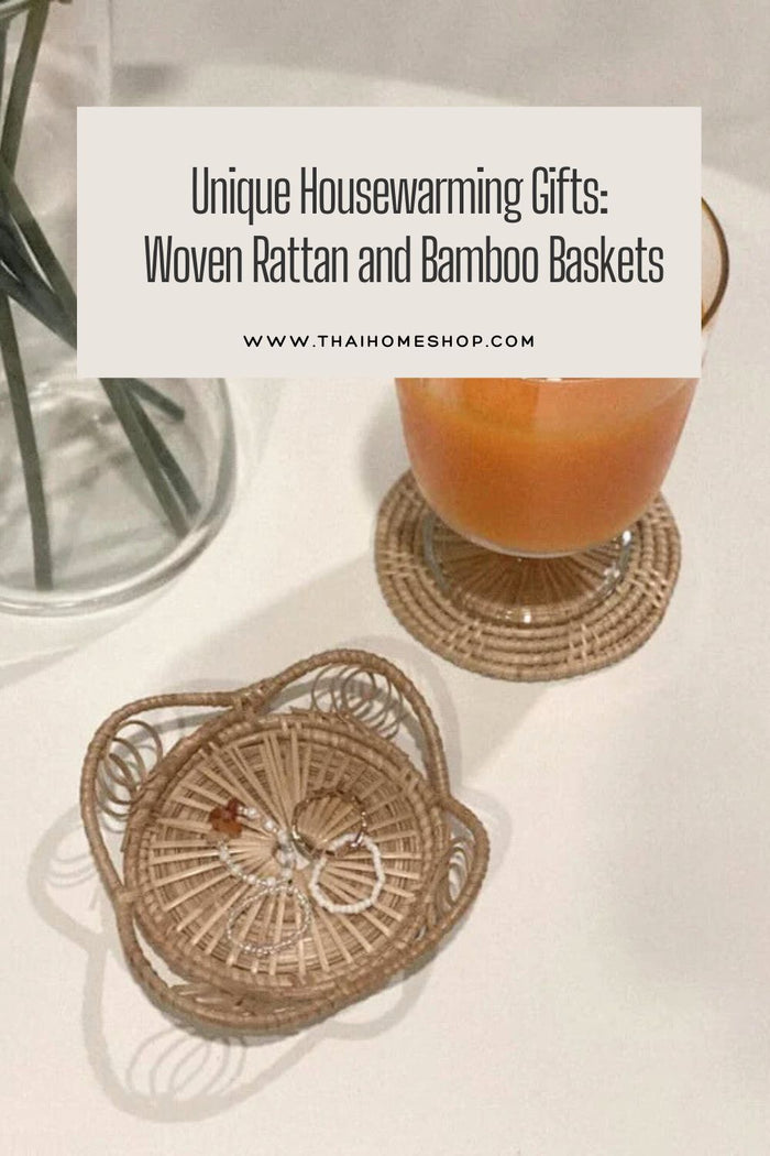 Regalos únicos de inauguración de la casa: cestas tejidas de bambú y ratán