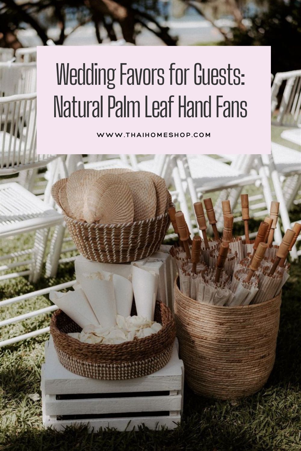 Wedding Favors for Guests: Natural Palm Leaf Hand Fans
