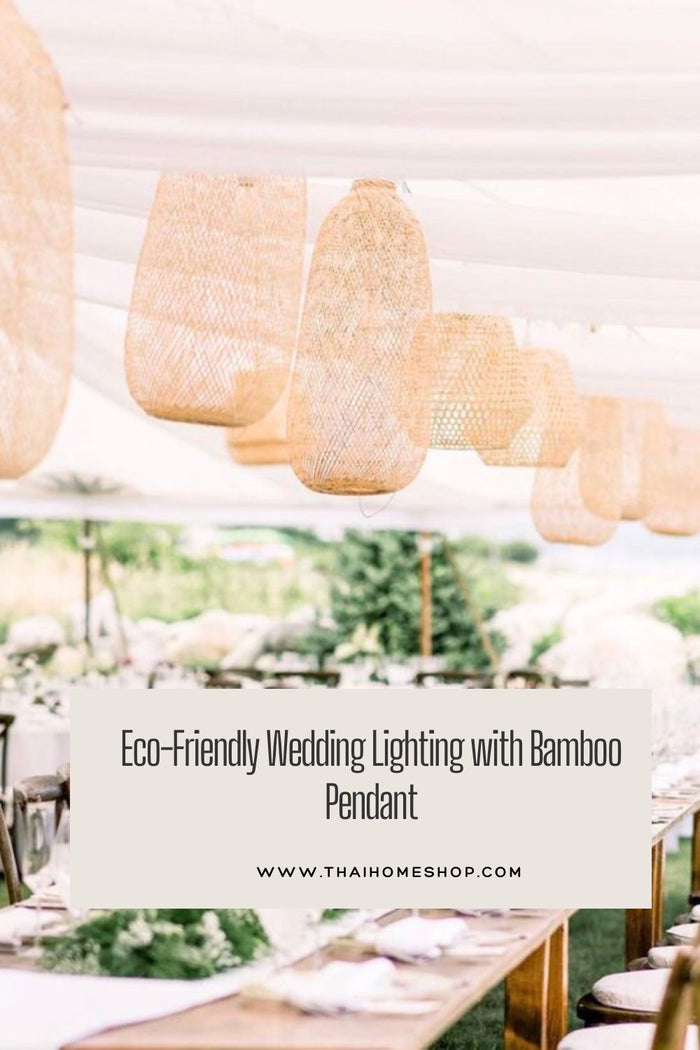 Iluminación de boda ecológica con colgante de bambú