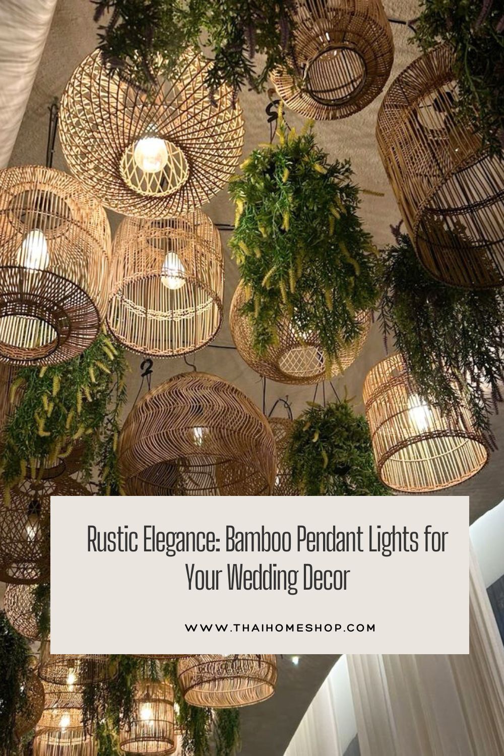 Elegancia rústica: luces colgantes de bambú para la decoración de su boda