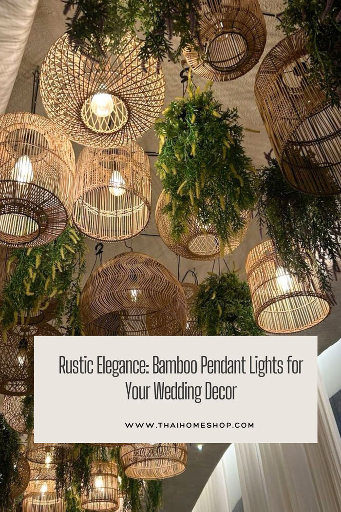 Elegancia rústica: luces colgantes de bambú para la decoración de su boda