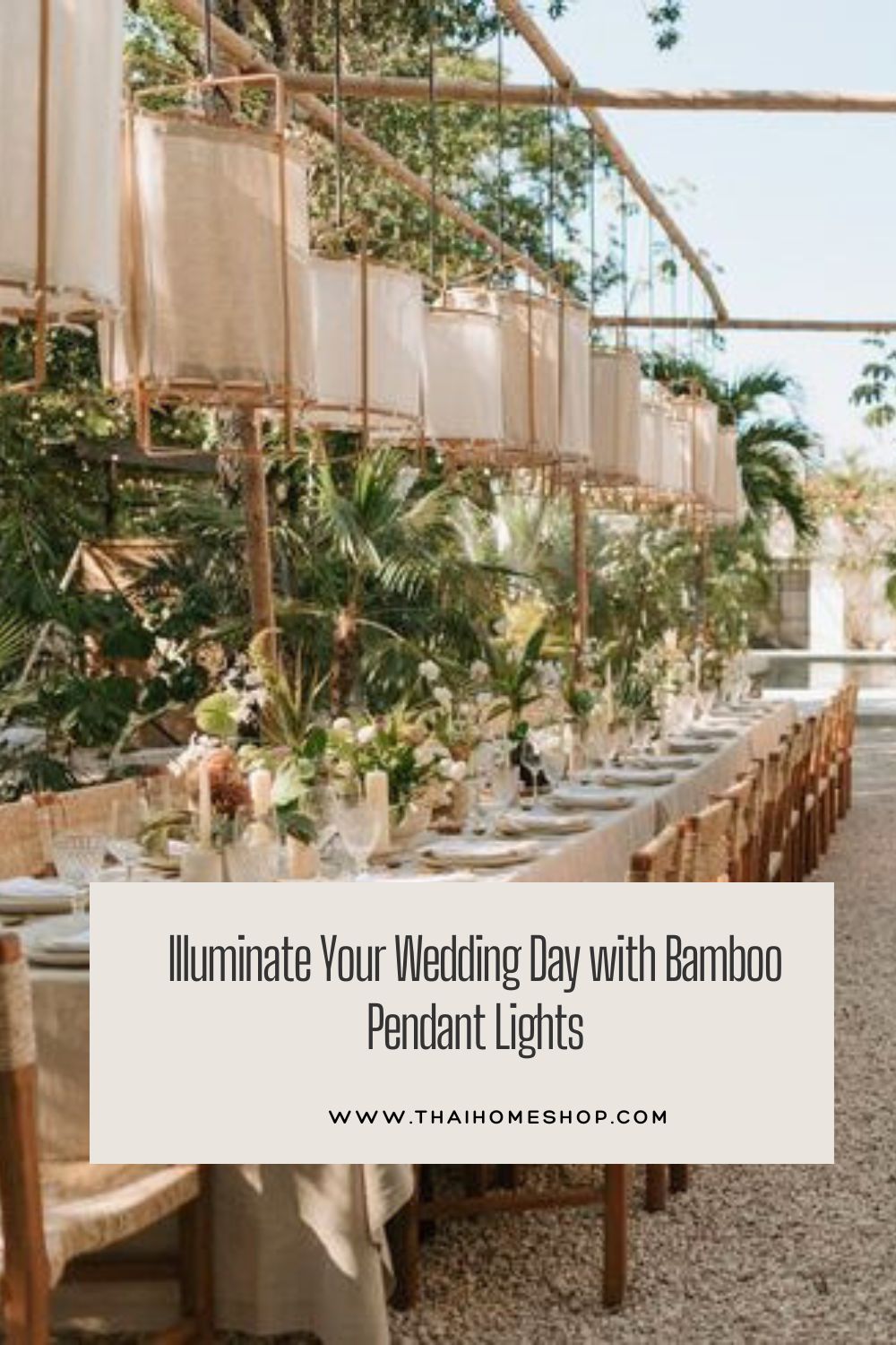 Ilumine el día de su boda con luces colgantes de bambú