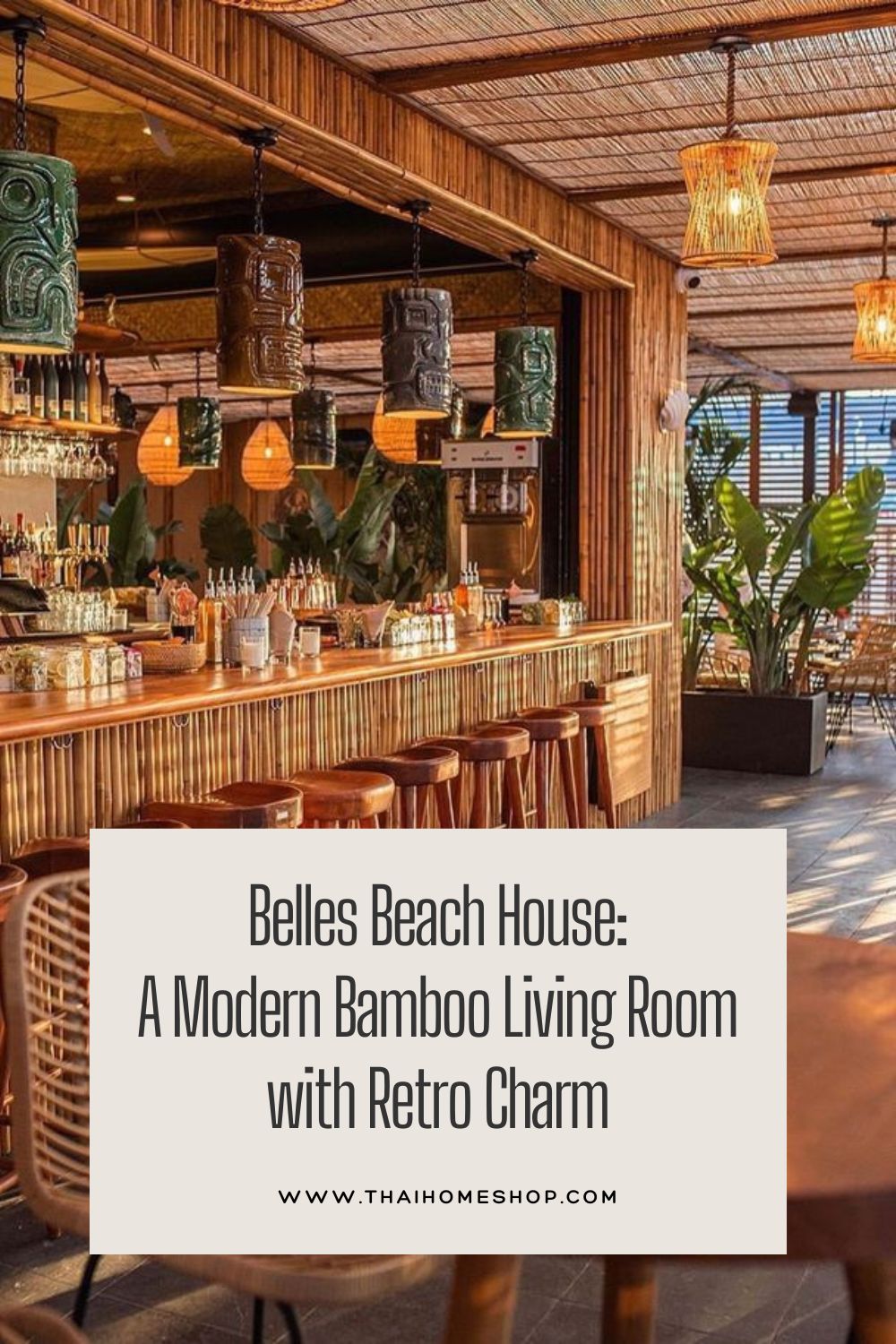 Belles Beach House: A Modern Bamboo Living Room with Retro Charm