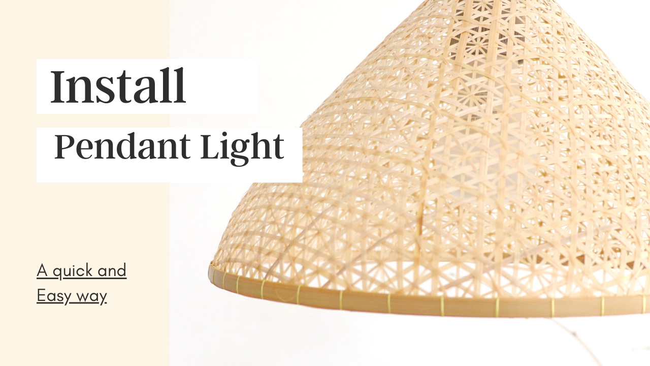 How to install food cover lid bamboo pendant light