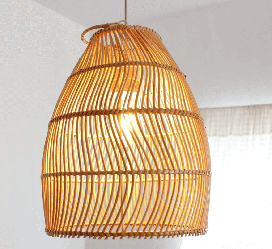Luces colgantes de mimbre - tejidas a mano