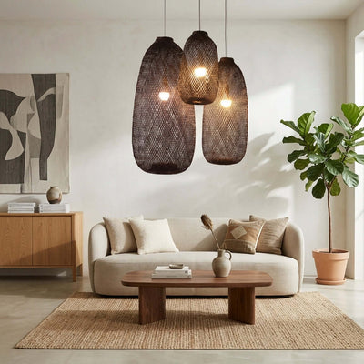 Black Bamboo Pendant Lights