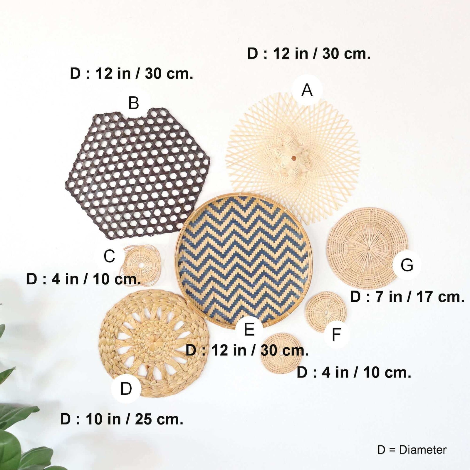 LA NA - Wall Hanging Art Décor Set of 8