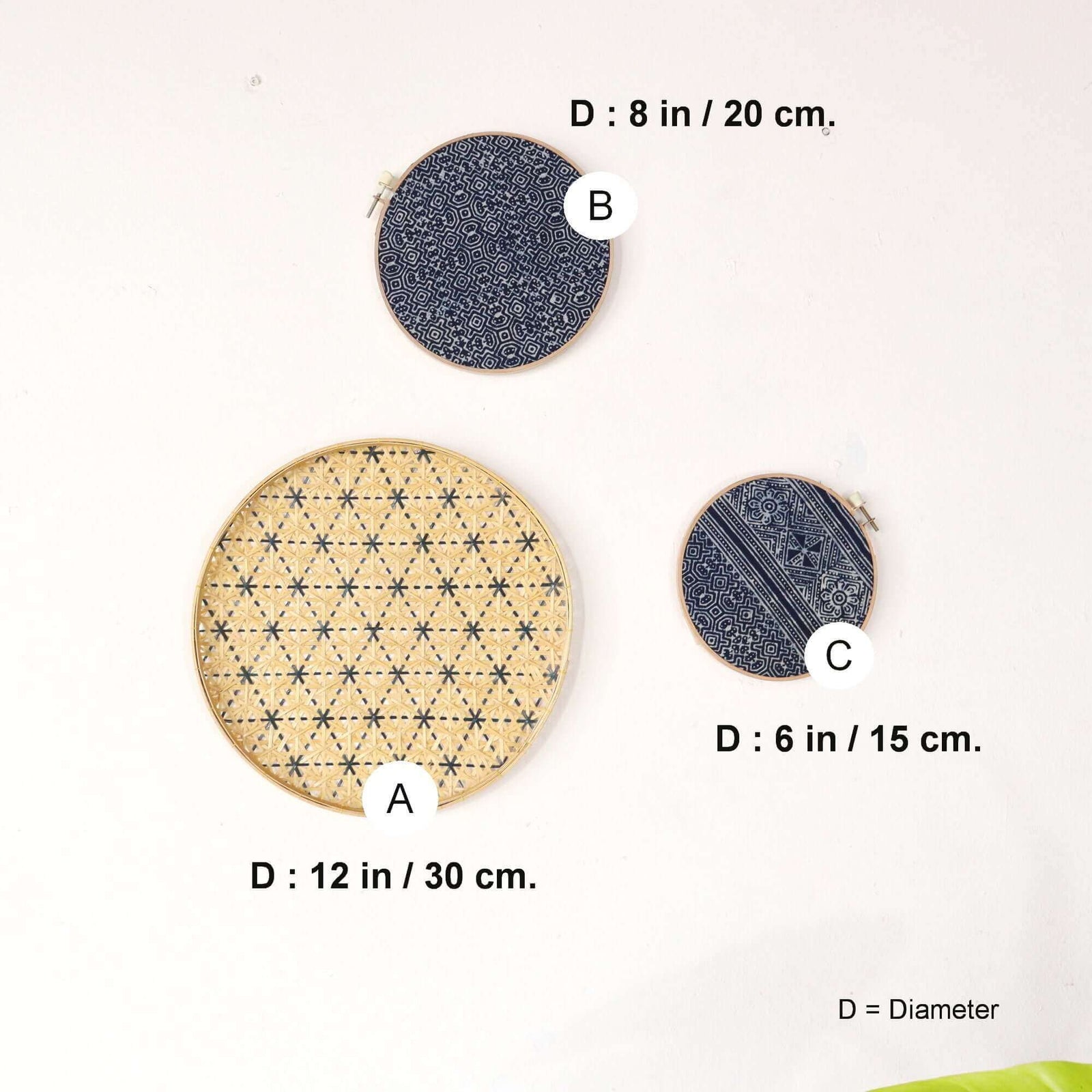 A RAN YA DA - Wall Hanging Decor Art Set of 3