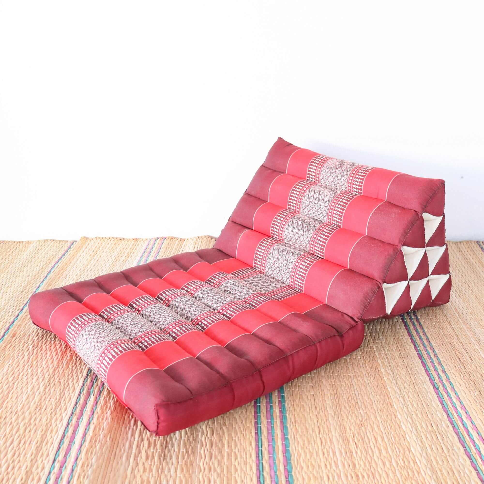 THAIHOME 1 Fold Cushion Na vi da - Thai Triangle Cushion (1 Fold - Dark Red)