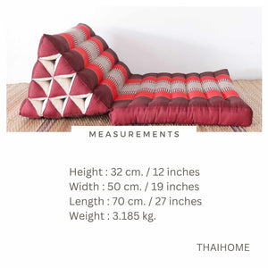 NA VI DA - Thai Triangle Cushion (1 Fold - Dark Red)