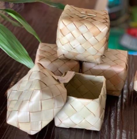 Wicker Gift Boxes Set of 20 Palm Leaf Gift Boxes with Lids