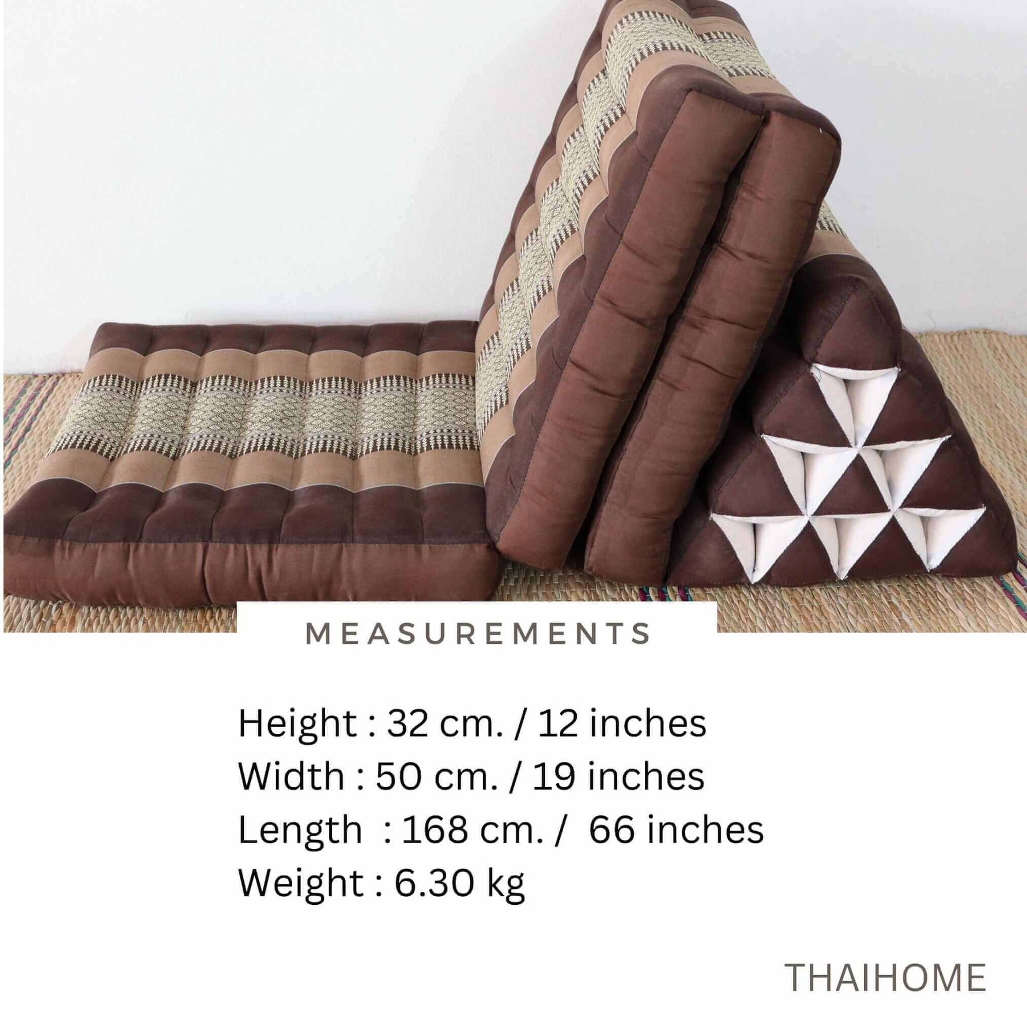 THAIHOME 3 Fold Cushion CHA KE YA - Thai Triangle 3 fold cushion