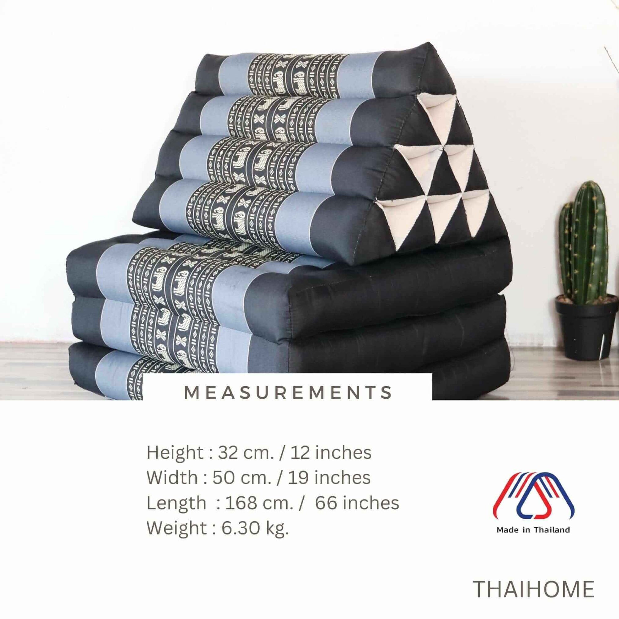 THAIHOME 3 Fold Cushion CHON NA KAN - Thai Triangle Cushion (3 Fold - Dark Blue)
