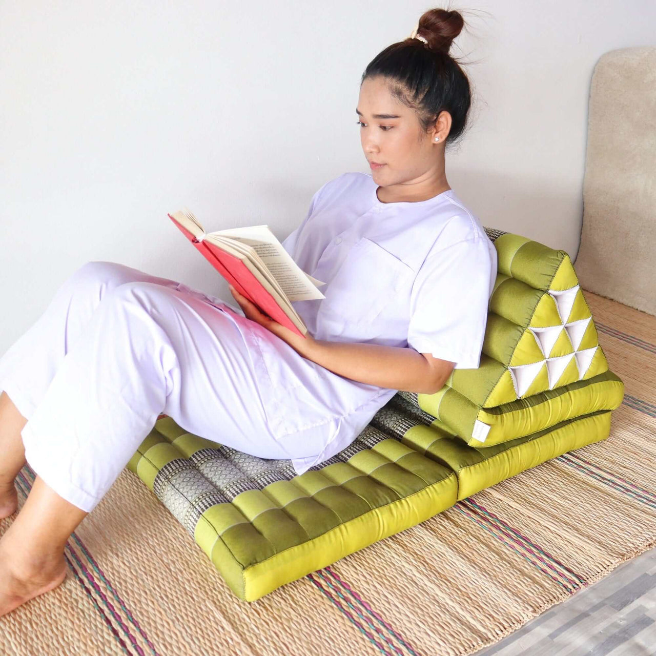 MO RA KOT - Thai Triangle Cushion (3 Fold - Dark Green)