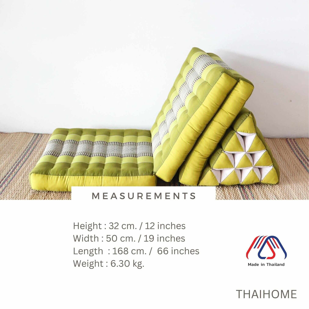 MO RA KOT - Thai Triangle Cushion (3 Fold - Dark Green)