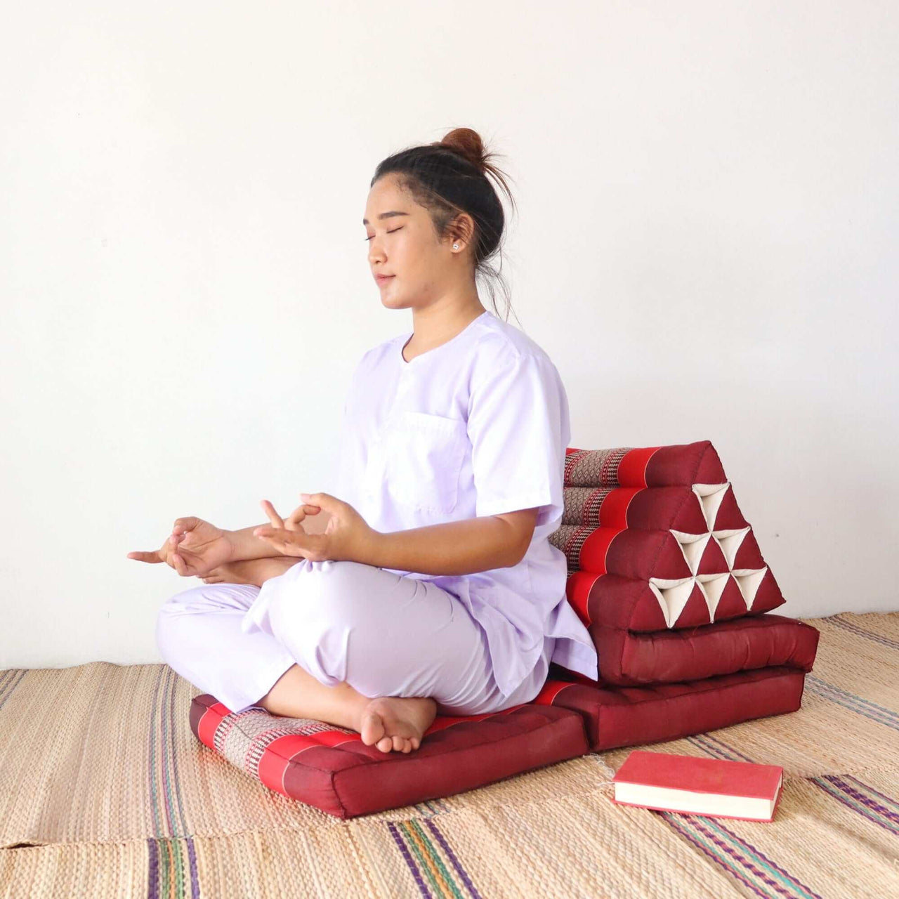 THANAYA - Thai Triangle Cushion (3-Fold - Red)