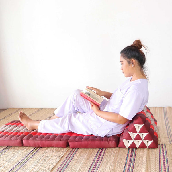 THANAYA - Thai Triangle Cushion (3-Fold - Red)