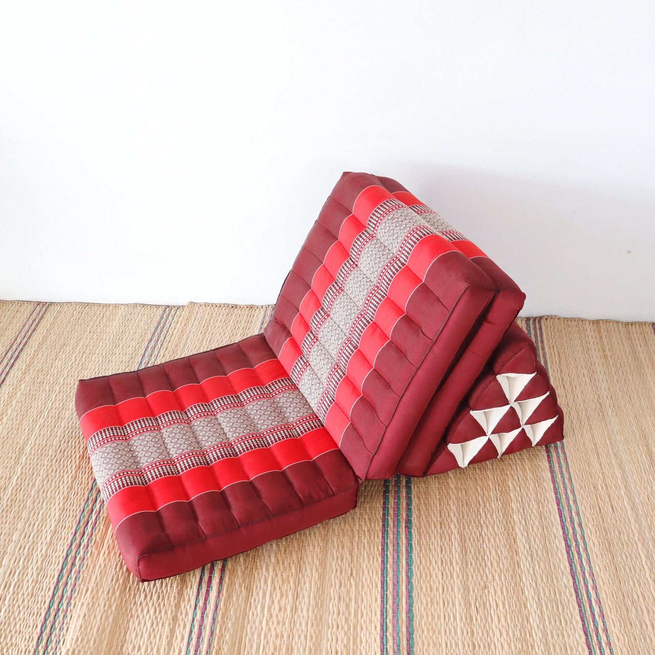 THANAYA - Thai Triangle Cushion (3-Fold - Red)