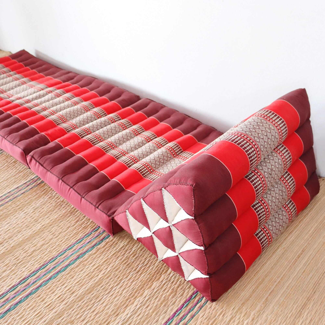 THANAYA - Thai Triangle Cushion (3-Fold - Red)