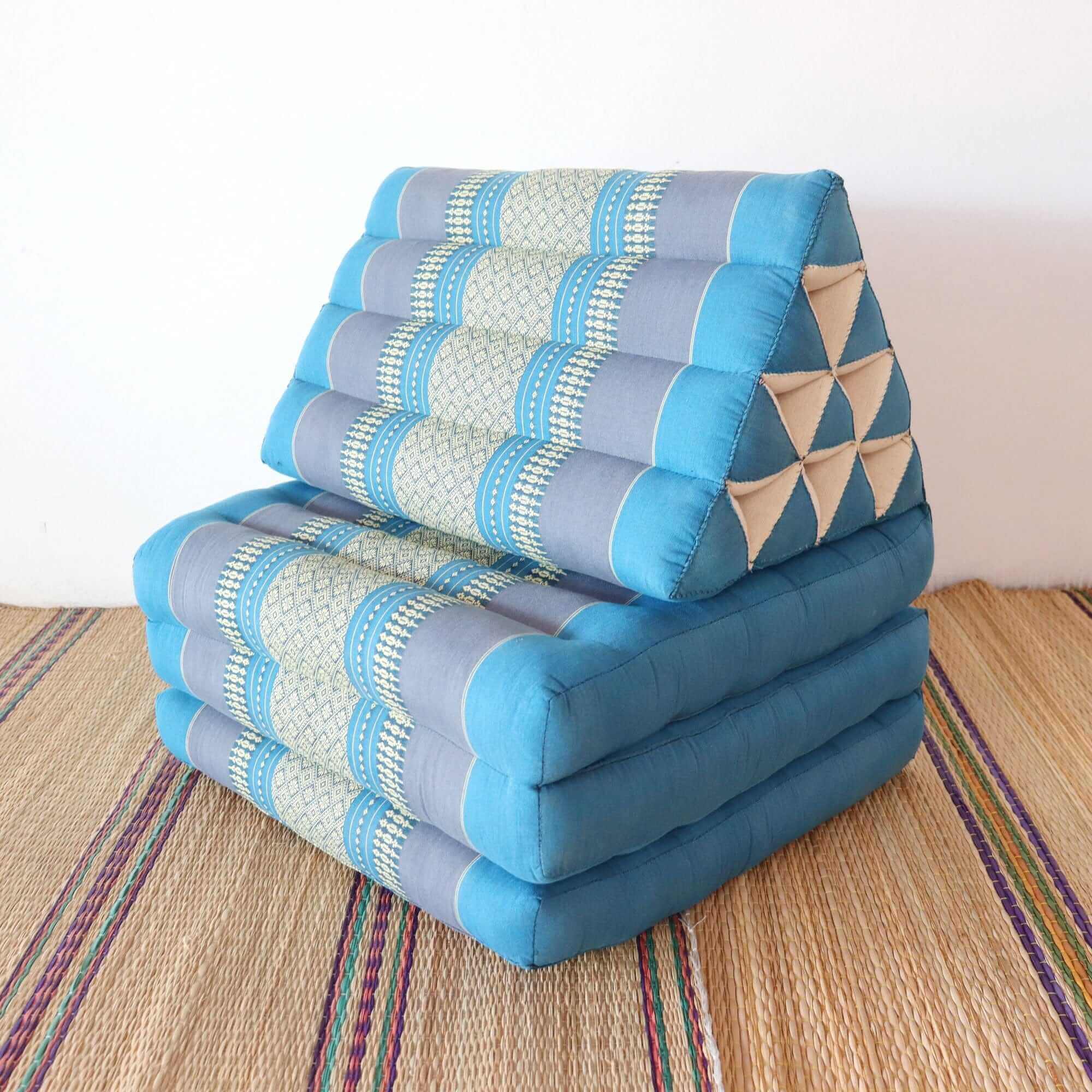 THAIHOME 3 Fold Cushion WI MON RUT - Thai Triangle Cushion (3 Fold - Light Blue)