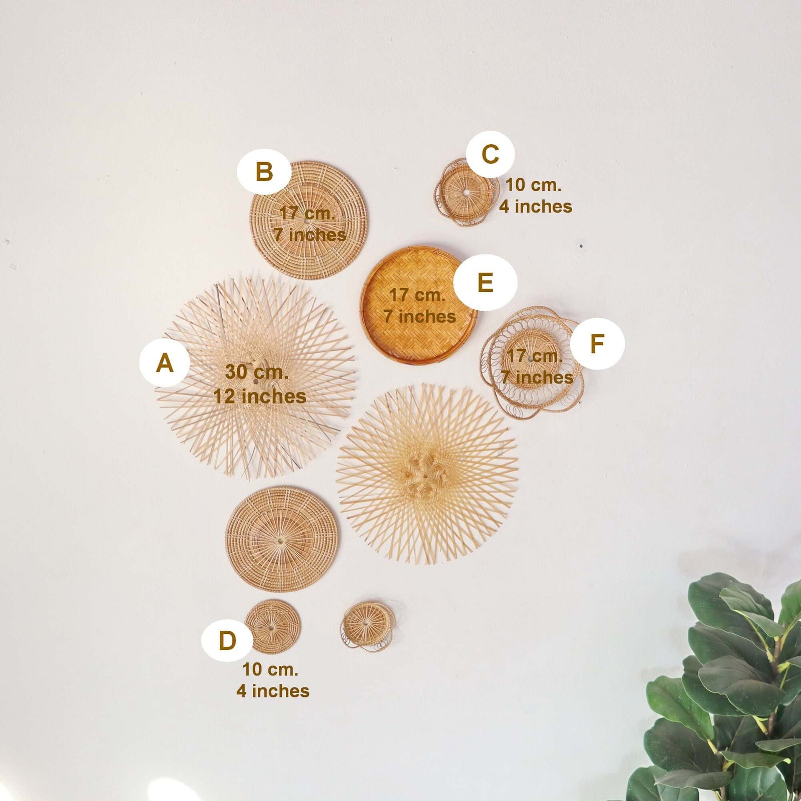 KA TIN - Bamboo Wall Hanging Set of 9