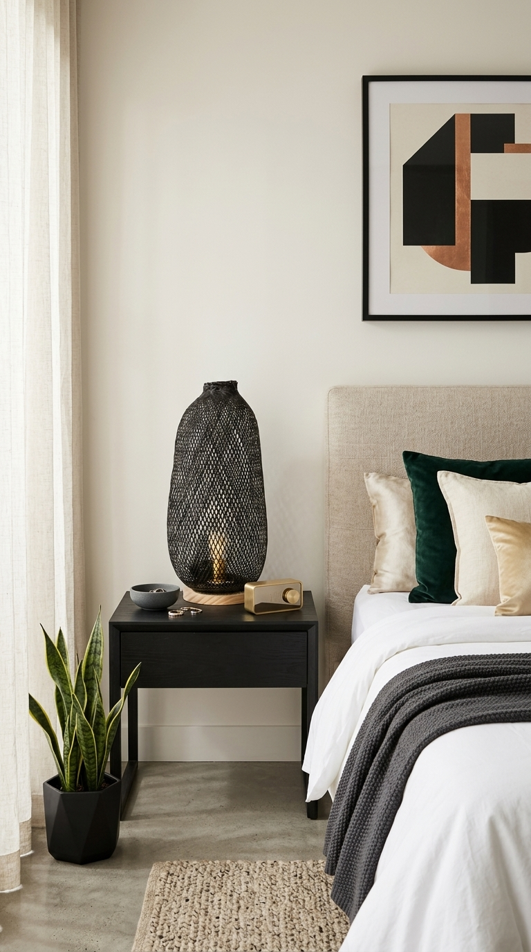 Wooden base of the A DA bamboo boho table lamp