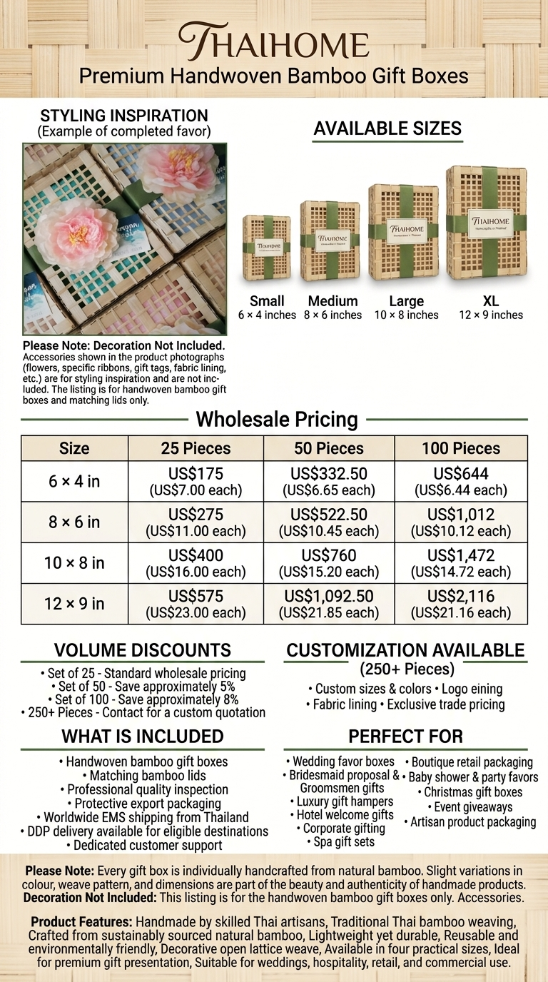 ALAVEEE Handwoven Bamboo Gift Boxes (Wholesale)