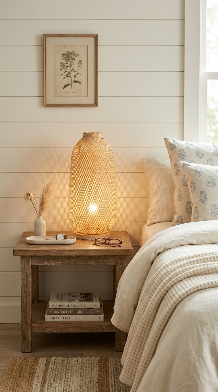 A NA – Bambus-Boho-Tischlampe (14–16 Zoll)