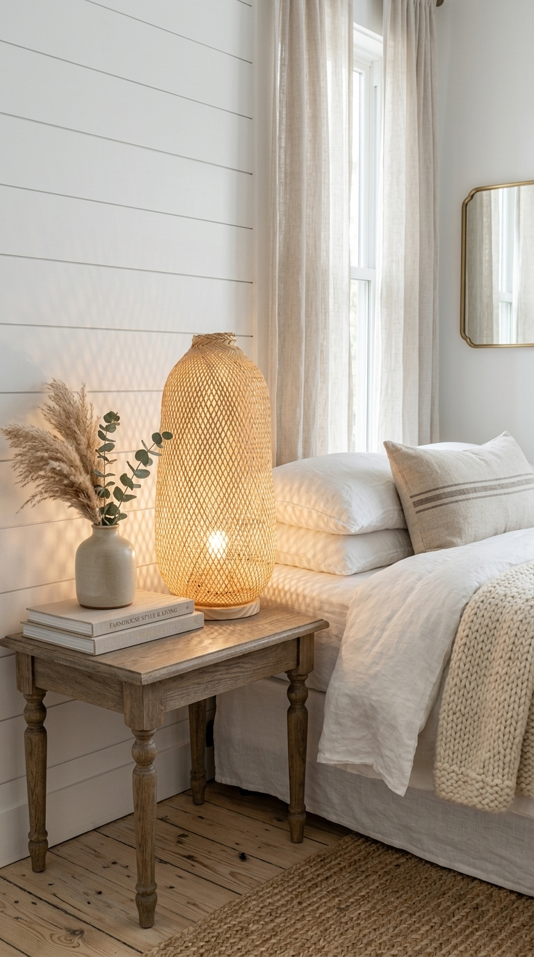 A NA – Bambus-Boho-Tischlampe (14–16 Zoll)