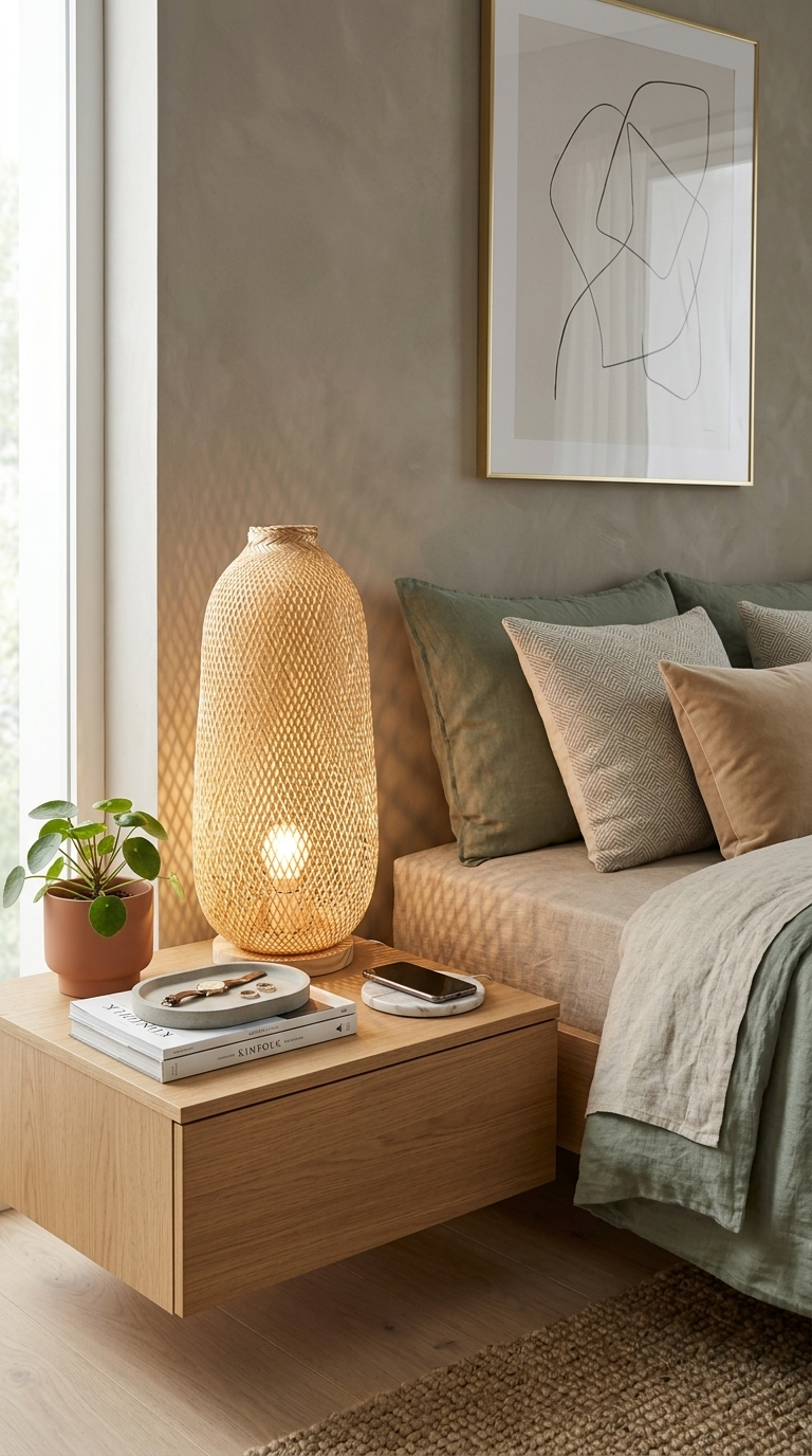 A NA Bamboo Boho Table Lamp