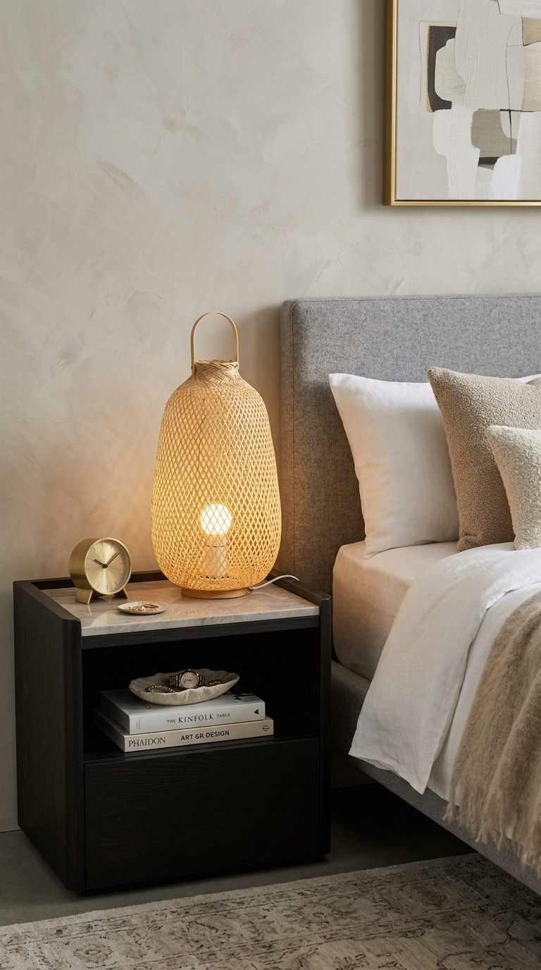 A NA Bamboo Boho Table Lamp