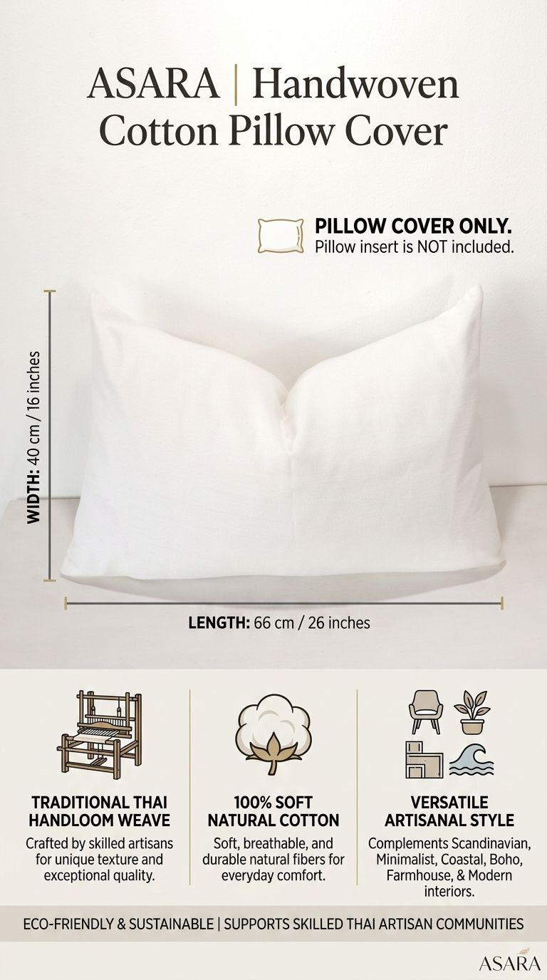 ASARA Hand Loom Natural Fiber Decorative Pillow Cover