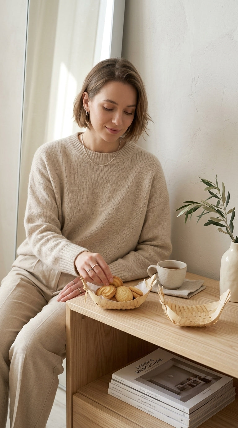A SHI RA- Boat Bamboo Basket (Set of 12)