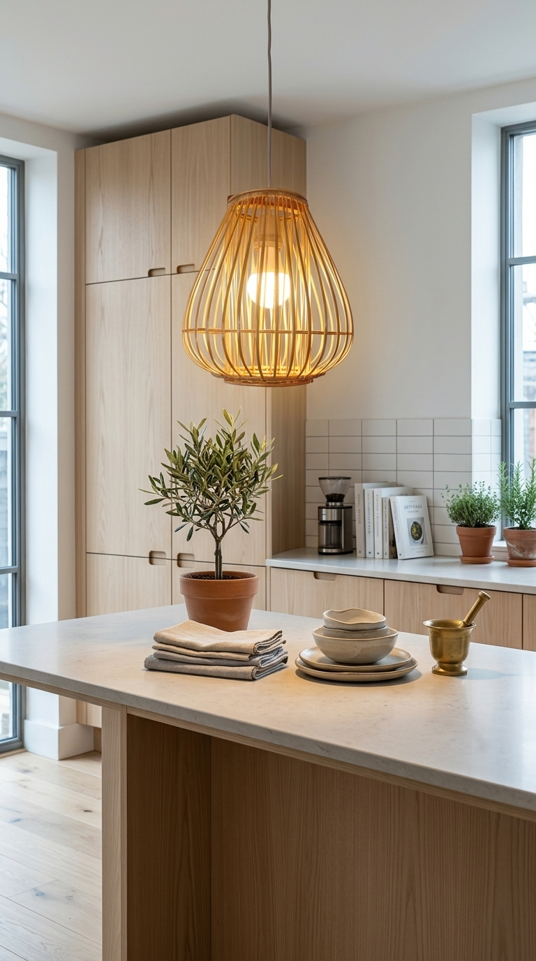 BAI FERN - Rattan and bamboo pendant light shade