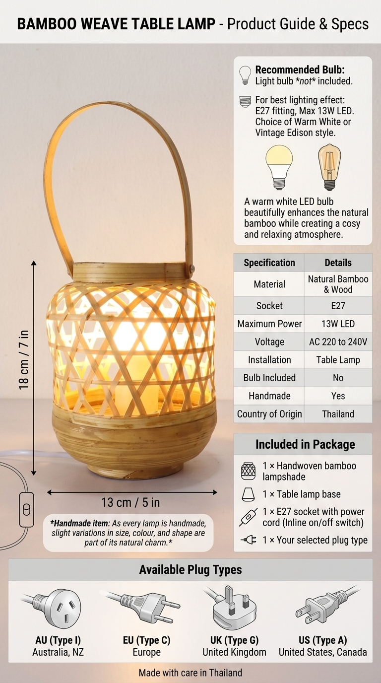 BEN JA PON Bamboo Table Lamp