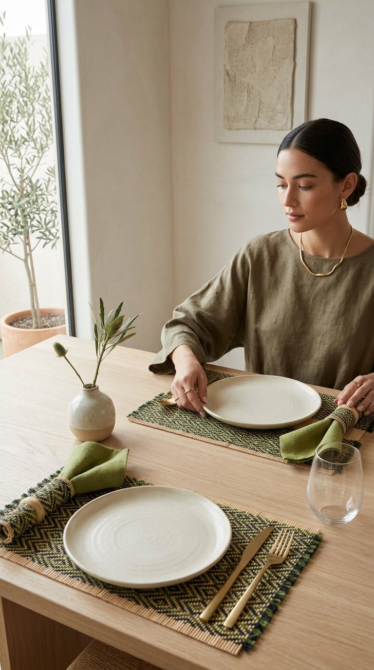 BE LIN DA - Woven Boho Placemats (Set of 4)