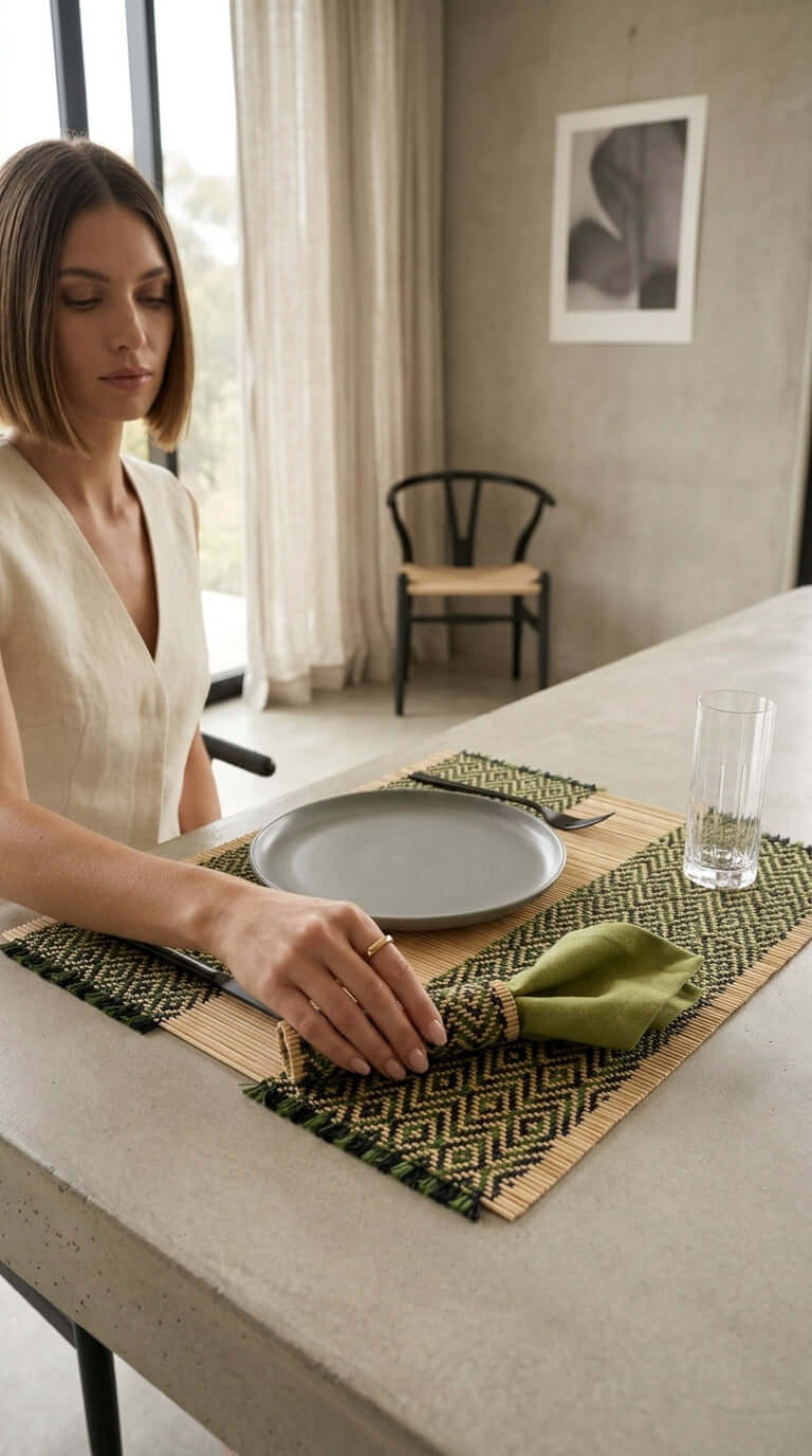BE LIN DA - Woven Boho Placemats (Set of 4)