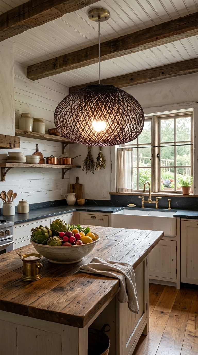 ARUNEE Black Bamboo Pendant Light