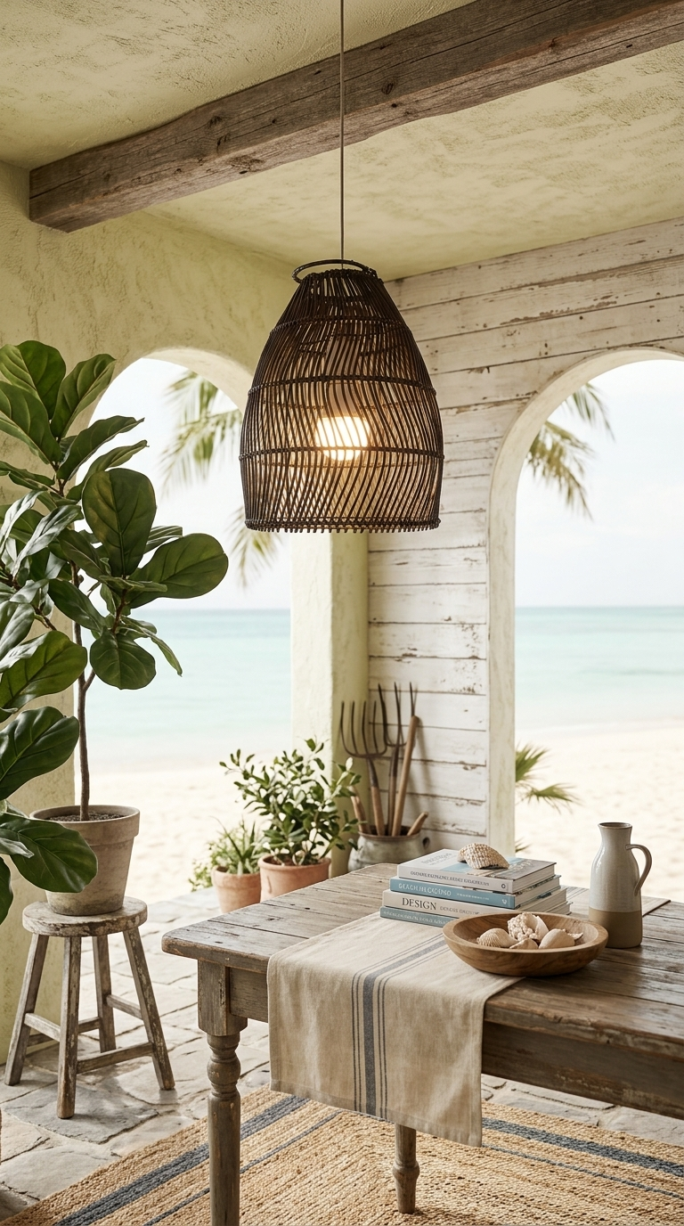 BLACK CHA YA NAN Rattan Pendant Light Shade