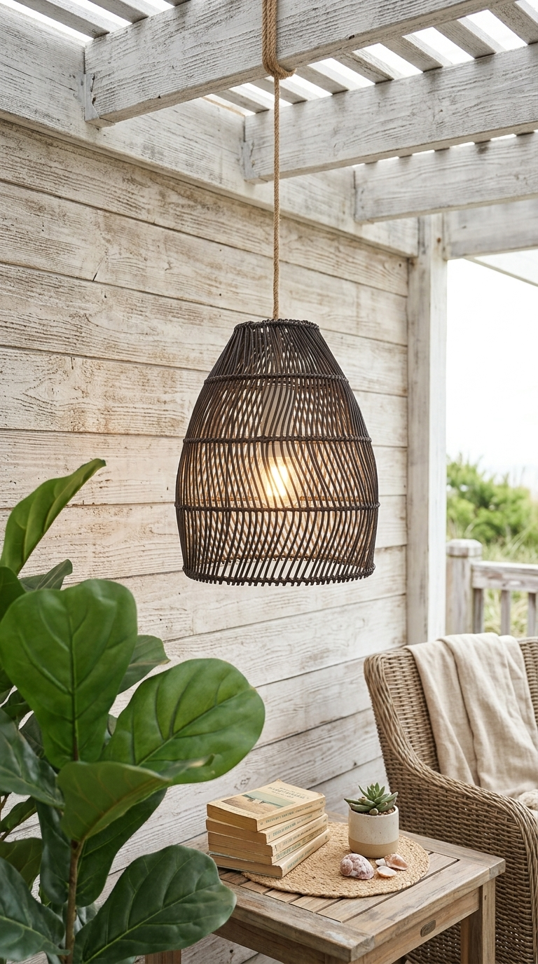 BLACK CHA YA NAN Rattan Pendant Light Shade